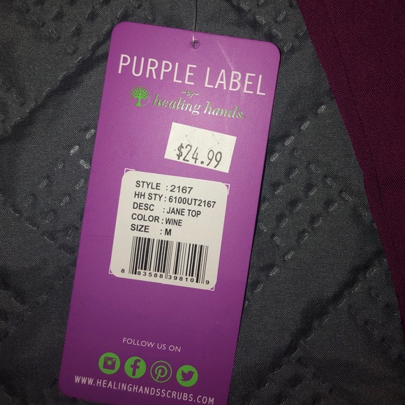 Purple Label by healing hands scrub top - Picture 3 of 3